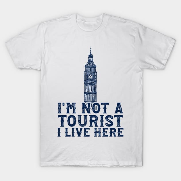 Funny Tourism Travel Blue Clock Tower London T-Shirt by Mellowdellow